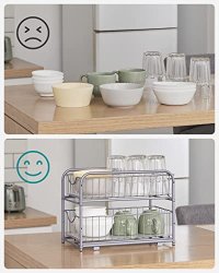 Organizator bucatarie, Songmics, Argintiu, 36x21x25.5-31.5 cm - 6