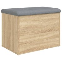Banca de depozitare din lemn prelucrat, stejar sonoma, 62x42x45 cm - 1