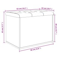 Banca de depozitare din lemn prelucrat, stejar sonoma, 62x42x45 cm - 10