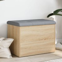 Banca de depozitare din lemn prelucrat, stejar sonoma, 62x42x45 cm - 2