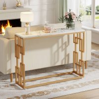 Consola Asia din metal auriu,108x80x30 cm - 1