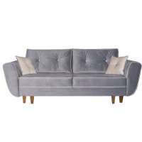 Canapea ELIZA extensibila, 3 locuri, cu arcuri, lada depozitare, gri, 240x110x90 cm - 1