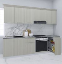 Set bucatarie SPACE 240 cm, 9 corpuri, cuptor si Jolly, blat rezistent, fronturi MDF, crem - 1