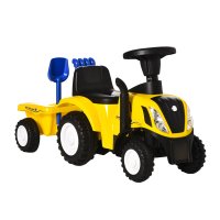 Tractor pentru Copii HOMCOM 12-36 Luni cu Remorca, Grebla si Lopata, Joc Interactiv Galben, 91x29x44cm | Aosom Romania - 1