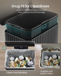 Cos de gunoi Patia negru, 50 l, cu pedala si inchidere soft-close, 40,3 x 33,6 x 62,5 cm - 5