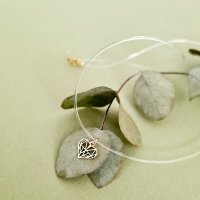 Choker Personalizat Aur Galben 14K cu Pandantiv Diamant si Lant Silicon - 1