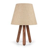 Veioza, Opviq, pvc, crem si maro, 22x33 cm, picioare lemn fag - 2