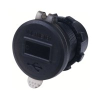 Incarcator Auto QC3.0 Dual USB Rezistent la Apa cu Voltmetru si Comutator, Adaptor de Incarcare Rapida 12/24V, Afisaj - 2
