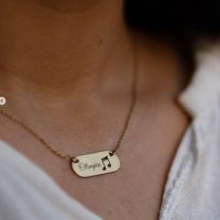 Colier personalizat cu nume - Pandantiv note muzicale din Argint 925 placat cu Aur Galben 18K - 1