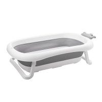 Cadita pliabila Lorelli Royal Grey pentru bebelusi, 83 cm, 0-12 luni, cu dop de scurgere si indicator de umplere - 1