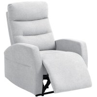 Fotoliu relaxant HOMCOM reglabil cu suport pentru picioare, tapiterie gri deschis cu aspect de in - 1