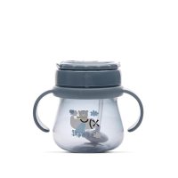Cana cu toarte, sistem de baut din orice pozitie, cu pai flexibil, 12 luni+, 250 ml, My Friend, Cameo Blue - 1