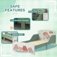 Pat pentru copii GINGER HOME 130x70 cm cu laterale de protectie Forest - 4