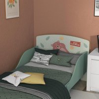 Pat pentru copii GINGER HOME 130x70 cm cu laterale de protectie Forest - 6