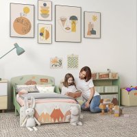 Pat pentru copii GINGER HOME 130x70 cm cu laterale de protectie Forest - 7