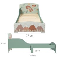 Pat pentru copii GINGER HOME 130x70 cm cu laterale de protectie Forest - 9