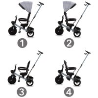 Tricicleta pentru copii Kidwell Axel Gri cu sezut rotativ, roti din spuma EVA, suport pentru picioare, control parental, suport pentru pahar, centura de siguranta, greutate admisa 25 kg - 5