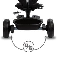 Tricicleta pentru copii Kidwell Axel Gri cu sezut rotativ, roti din spuma EVA, suport pentru picioare, control parental, suport pentru pahar, centura de siguranta, greutate admisa 25 kg - 7