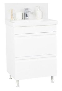 Set Baza front MDF si Lavoar seria 786, cu sertare, 60 cm, alb - 1