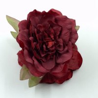Clama de par cu floare bujor supradimensionata Bordo - 1