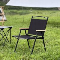 Scaun pliabil metalic pentru gradina, camping si plaja, 54x59x76 cm, negru - 1