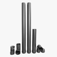Kit de Evacuare Fum Fornello, Otel Negru 1,2 mm pentru Centrale si Termoseminee pe Peleti, 100 mm, 2,5 metri - 1