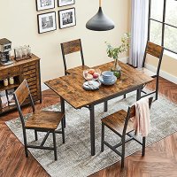 Masa Dining extensibila, Vasagle, Negru , 120x78x75 cm - 2