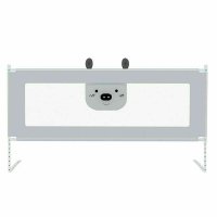 Bariera protectie pat, Primabobo, Bears, XXL, Culisanta, Cu inaltime reglabila 68-98 cm, 160 cm, Gri - 1