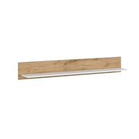 Raft suspendat VIGO, alb + stejar wotan, 150x20x21 cm - 1