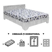 Creeaza-ti Dormitorul ALMA, pin antichizat, de la Pat cu picioare Alma 140x200 cm, adauga Saltea, Noptiere, Comoda, Dulap - 1