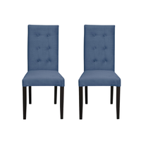 Set 2 scaune living TEO LUX, picioare lemn wenge, stofa albastru deschis, 46x60x98 cm - 1