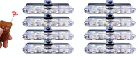 Set 8 lumini stroboscop galbene 4 LED grila telecomanda 7 functii 12V - 1