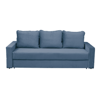 Canapea NICO II extensibila, 3 locuri, cu arcuri si lada depozitare, albastru, 220x85x75 cm - 1