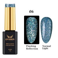 Oja semipermanenta Everin Brilliance Reflective Disco 06, albastru aqua, 7 ml - 1
