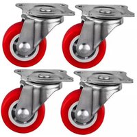 Set 4 Roti MEDII 50mm Pivotante Rosii ROTILE - 1