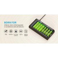 Incarcator acumulatori Li-ion, 8 sloturi, AA/AAA, USB-C, LC8 XTAR - 2