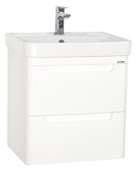 Set Baza front MDF si Lavoar seria 502, suspendata cu sertare, 60 cm, alb - 1