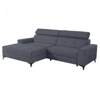 Coltar FLORIDA ONE extensibil, cu arcuri si lada depozitare, colt stanga, albastru petrol, 275x175x92 cm - 1