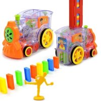 Set electric de trenulet cu 60 piese domino - joc interactiv cu lumini si sunete - 1