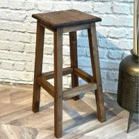 Scaun de bar Vinita din lemn masiv, nuanta nuc, 67 cm - 1