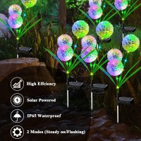 Lampa solara LED decorativa, model papadie, pentru gradina sau terasa, IP65, multicolora - 8