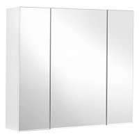 Dulap cu oglinda pentru baie, Vasagle, Alb, 60x15x55 cm - 2