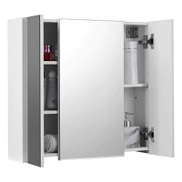 Dulap cu oglinda pentru baie, Vasagle, Alb, 60x15x55 cm - 7