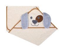 Prosop de baie cu gluga pentru copii Ecru Dog 80x80 cm - 1