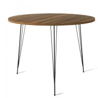 Masa Rotunda Sandalf Walnut cu Picioare Metalice - 5