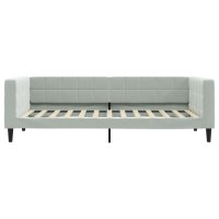 Cadru de pat extensibil gri deschis 90x200 cm din catifea - 3