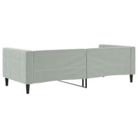 Cadru de pat extensibil gri deschis 90x200 cm din catifea - 5