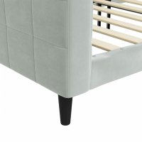 Cadru de pat extensibil gri deschis 90x200 cm din catifea - 6