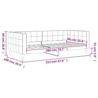 Cadru de pat extensibil gri deschis 90x200 cm din catifea - 8