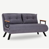 Canapea extensibila, Hanah Home, metal, gri, 175x133 cm - 1